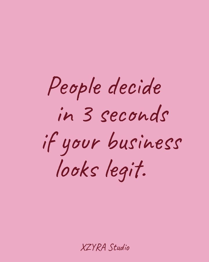 Pink social post: Your clients decide if they trust you in 3 seconds